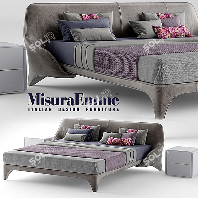 Luxury Italian Bed: MisuraEmme NICE 3D model image 1