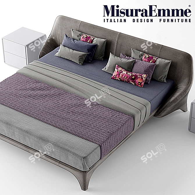 Luxury Italian Bed: MisuraEmme NICE 3D model image 2