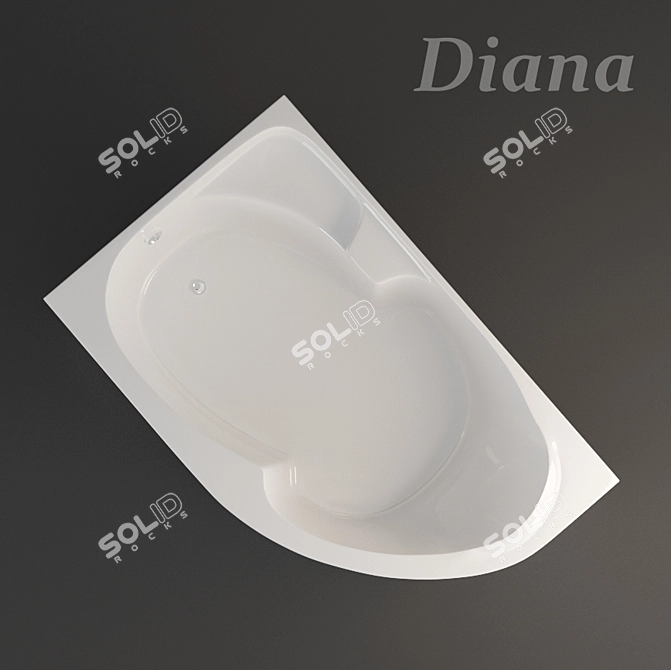 Asymmetric Diana Bath 3D model image 2