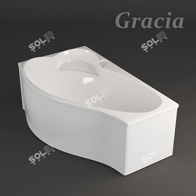 Elegant Grace Bathtub 3D model image 1