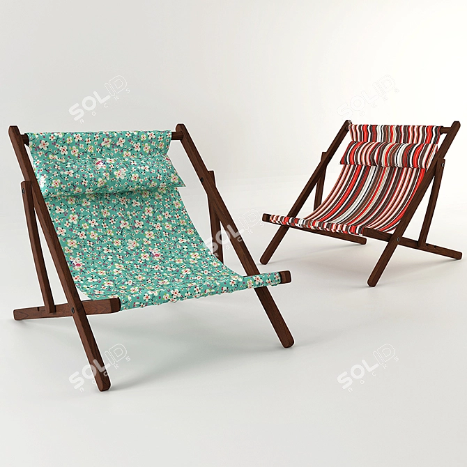 Relaxation at its Finest: Deck Chair 3D model image 2