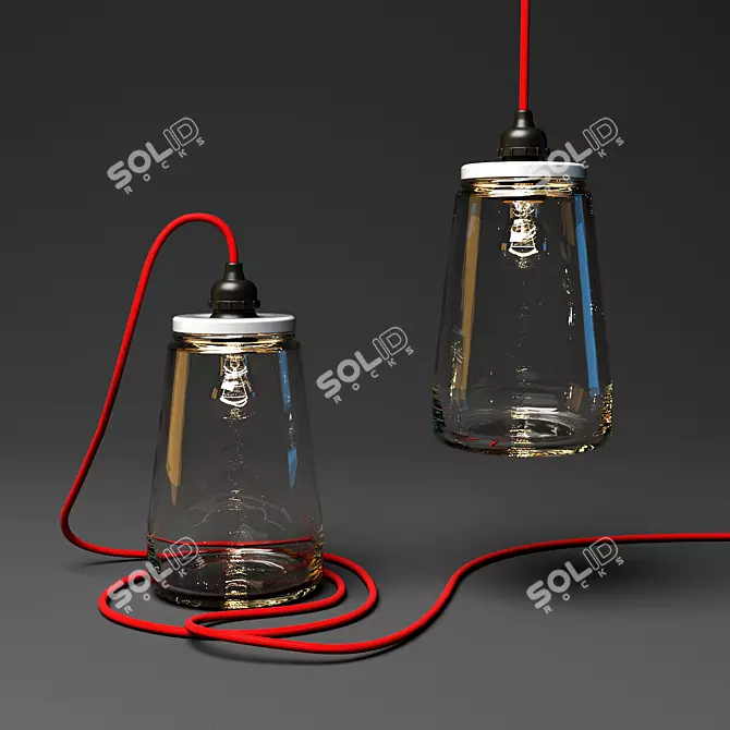 Industrial Kesbeke Glass Jar Lamp 3D model image 1