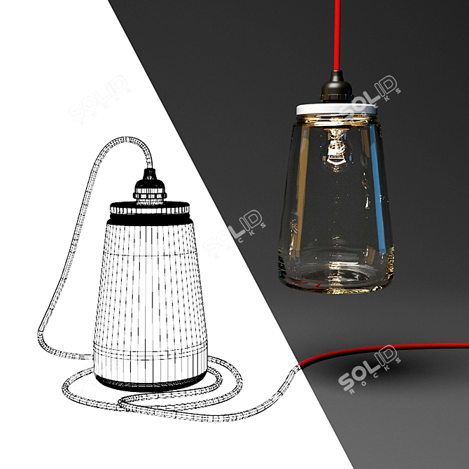 Industrial Kesbeke Glass Jar Lamp 3D model image 2