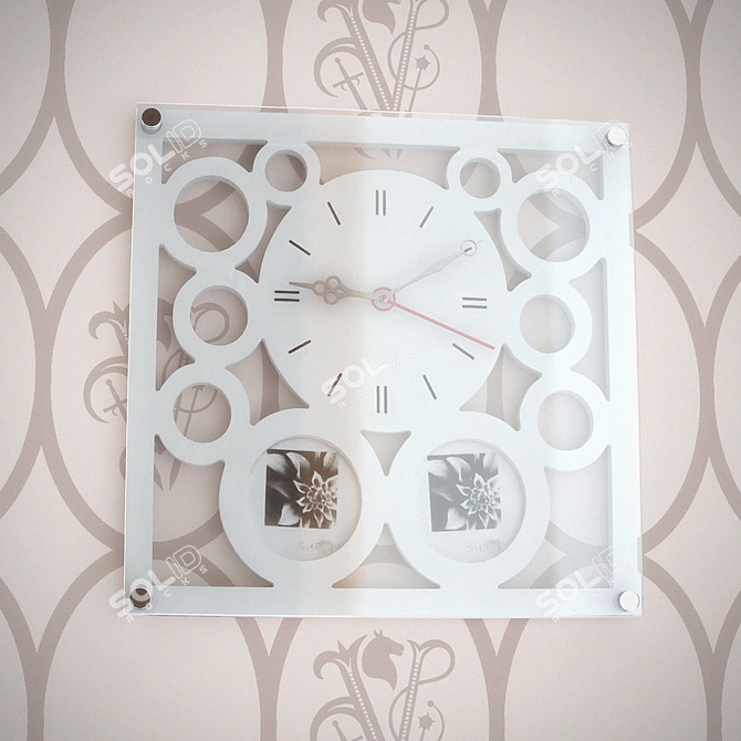 Square Wall Clock 3D model image 1