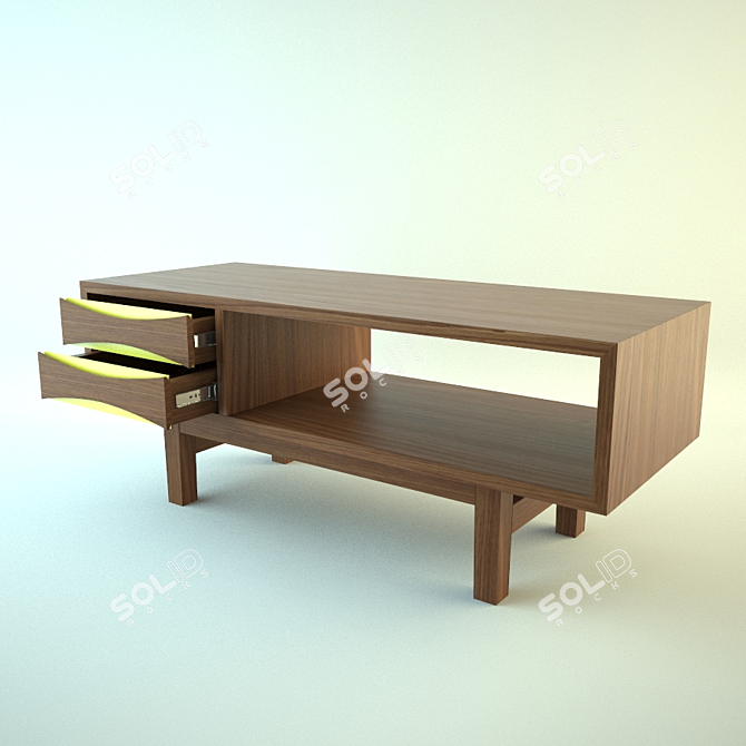 Vintage Media Console 3D model image 2