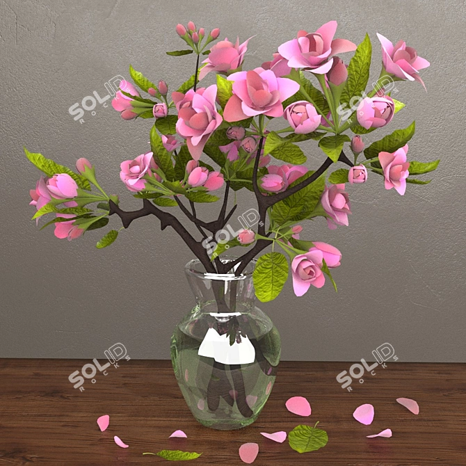 Apple Branch Vase 3D model image 1