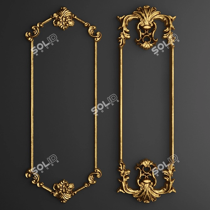 Elegant Stucco Frame 3D model image 1