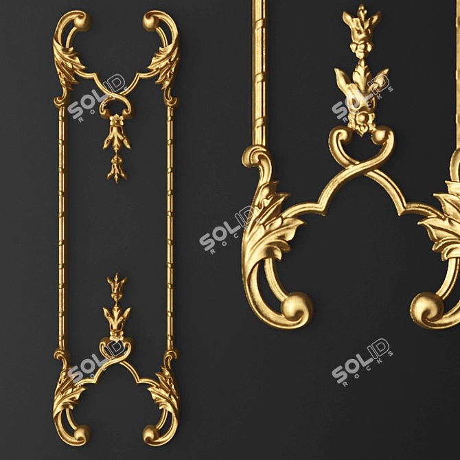 Elegant Stucco Frame 3D model image 1