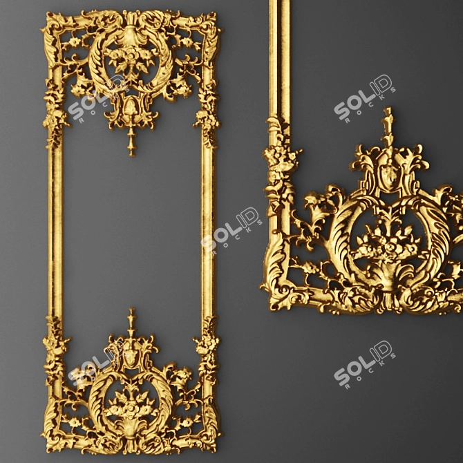 Elegant Stucco Frame 3D model image 1