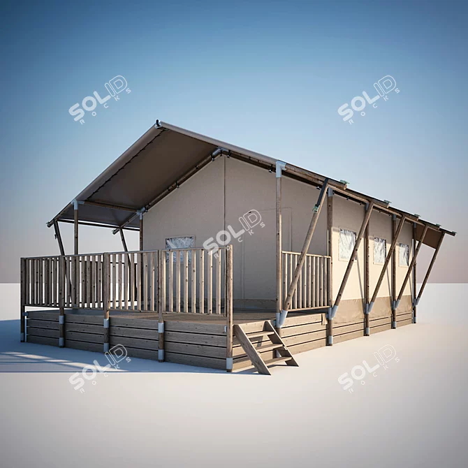 Luxury Glamping Tent: Ultimate Outdoor Experience 3D model image 1