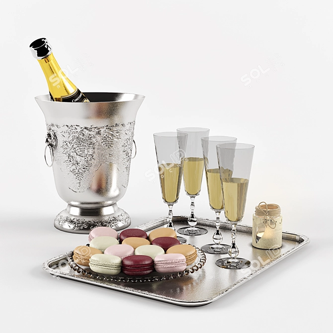 Elegant Champagne Set 3D model image 1