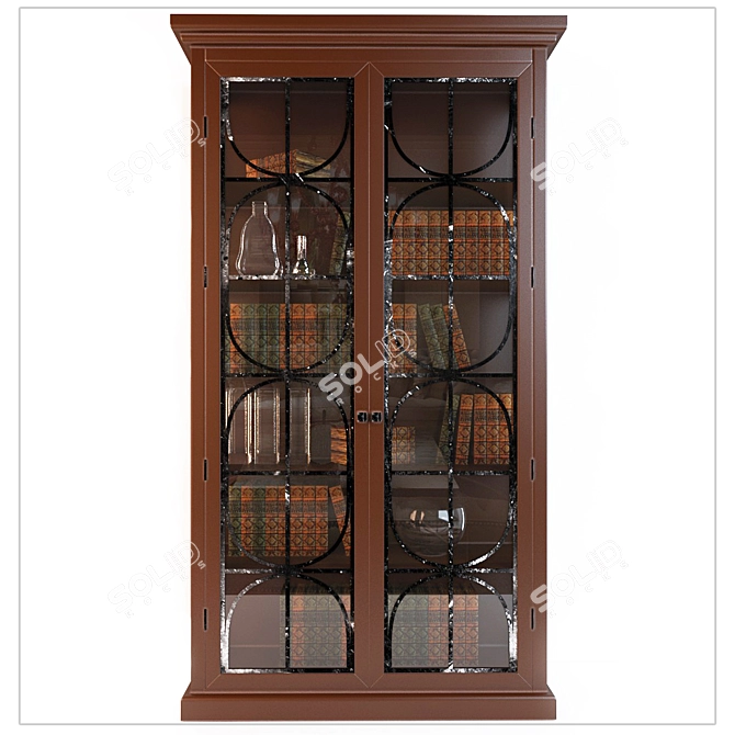 Elegant Classic Showcase - 1250x450x2300 mm 3D model image 1