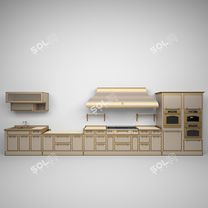 Stylish GULLO Kitchen 3D model image 2