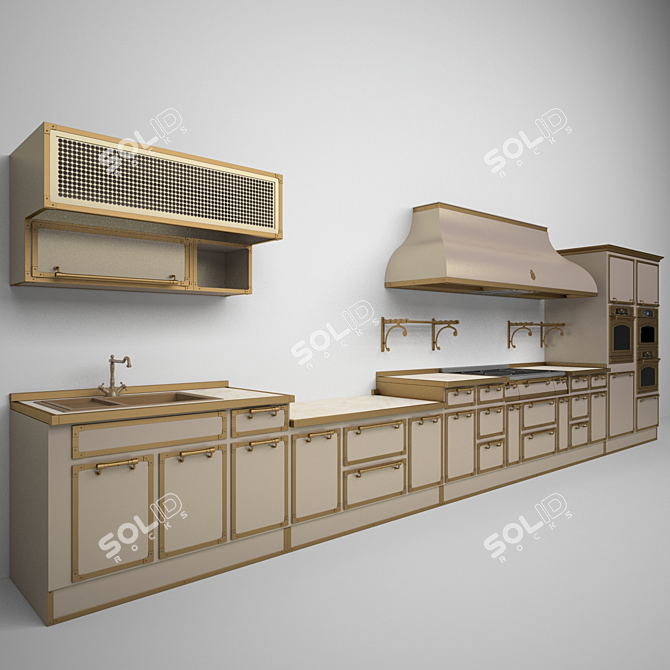 Stylish GULLO Kitchen 3D model image 3