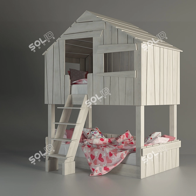 Little Dream Haven: Child's Bed Dwelling 3D model image 2