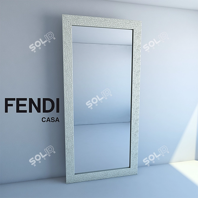 Reflective Elegance: Fendi Cassa Mirror 3D model image 1