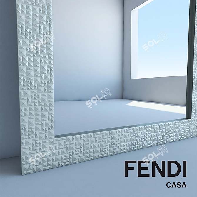 Reflective Elegance: Fendi Cassa Mirror 3D model image 2