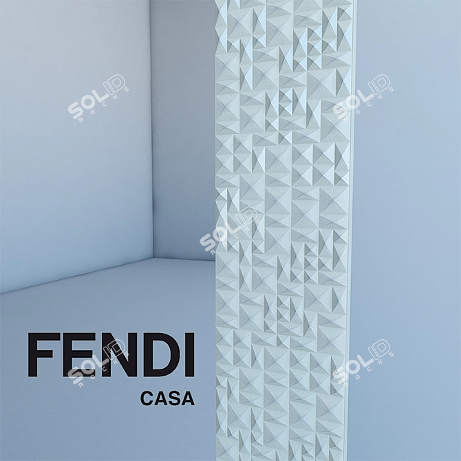 Reflective Elegance: Fendi Cassa Mirror 3D model image 3