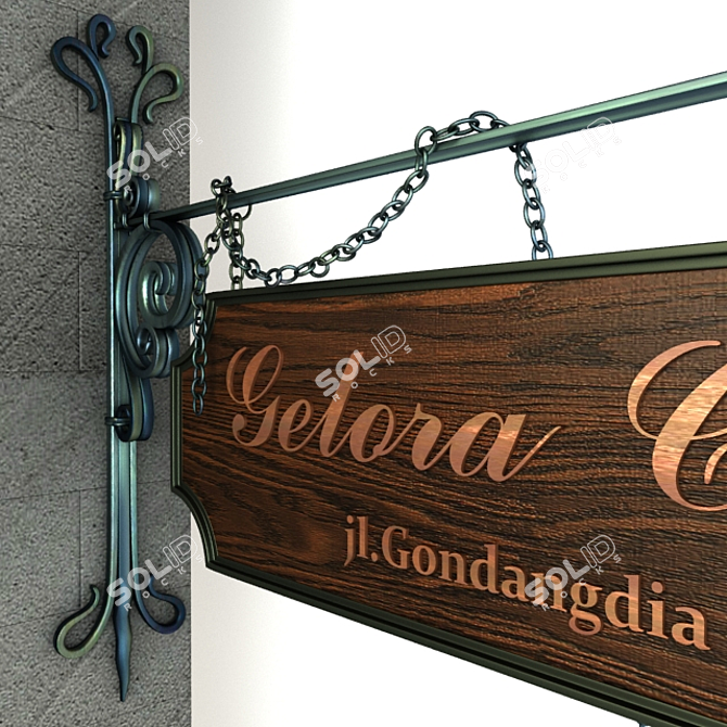 Wrought Iron Vintage Signage 3D model image 3