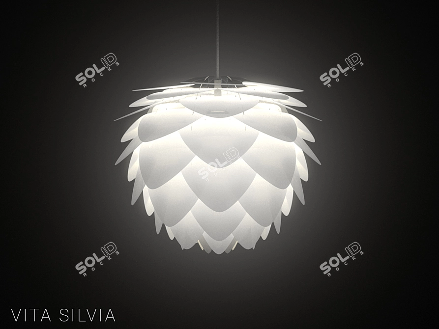 Elegant Silvia Pendant Lamp 3D model image 1