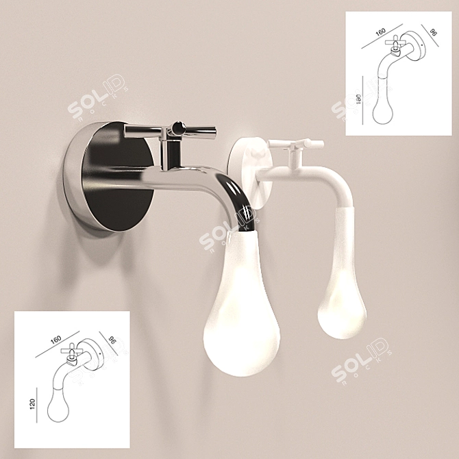 Title: LIGHTDROP Faucet Wall Sconce 3D model image 1