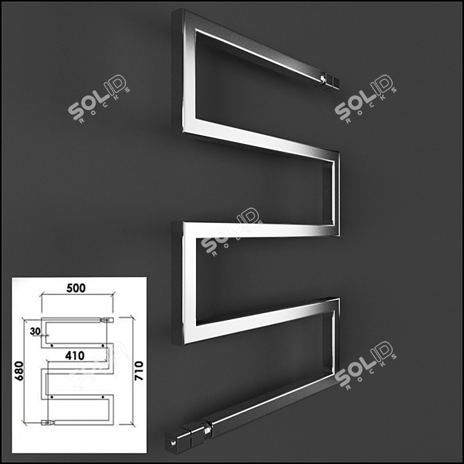 Luxury Heated Towel Rail: Ultimate Comfort & Style 3D model image 2