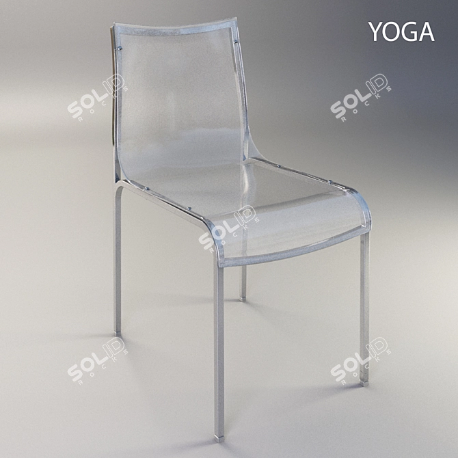 Sleek Acrylic Yoga Chair 3D model image 1