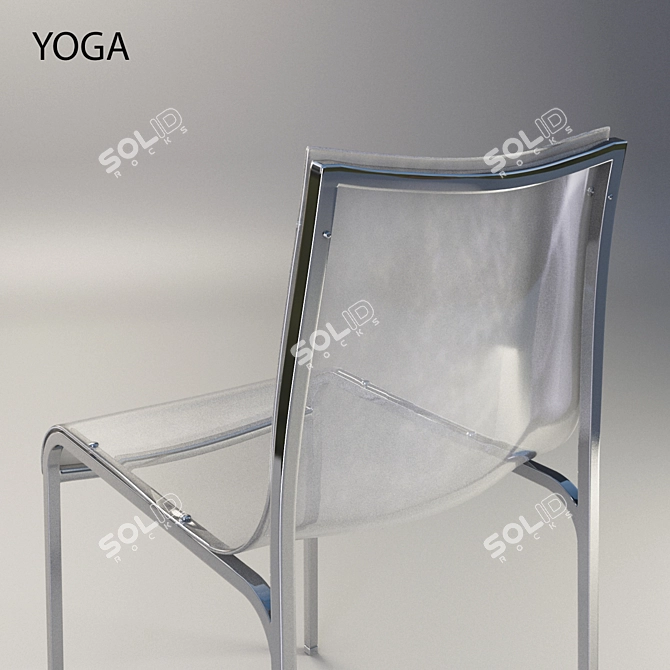 Sleek Acrylic Yoga Chair 3D model image 2