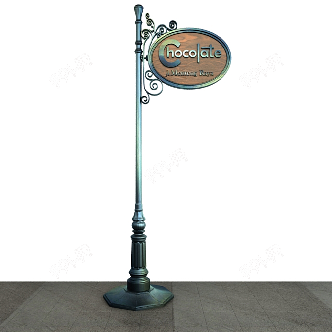 Vintage Iron Signage 3D model image 1