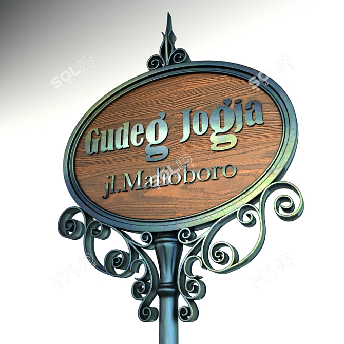 Classic Iron Vintage Signage 3D model image 2