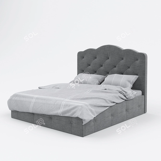 Elegant Classic Bed 3D model image 1