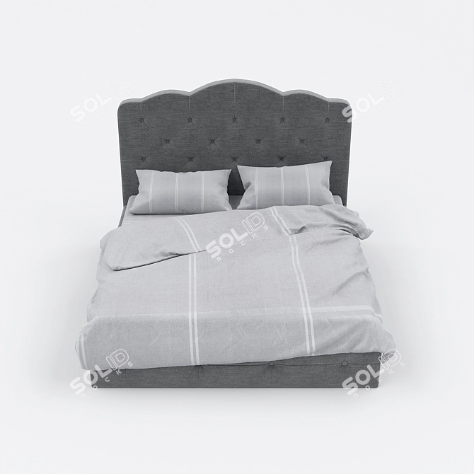 Elegant Classic Bed 3D model image 2