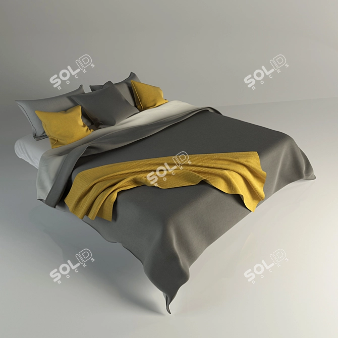 Sleek Modern Linens 3D model image 1