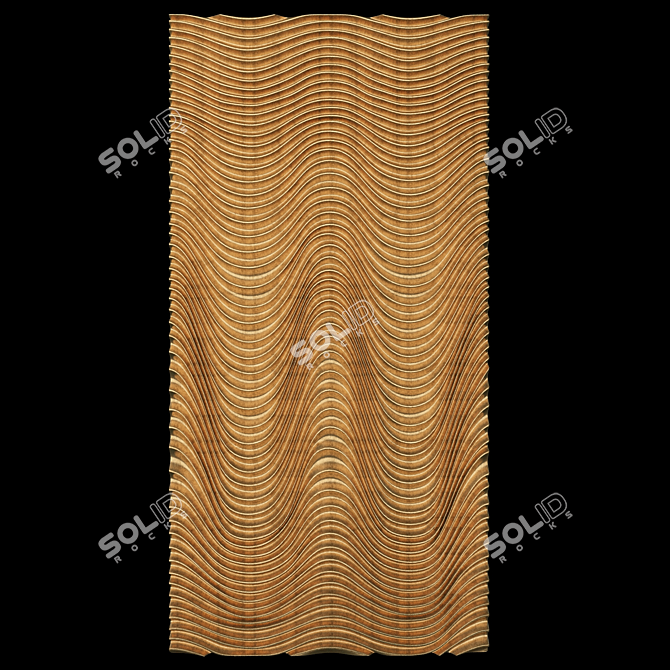 Elegant Wall Panel Décor 3D model image 1