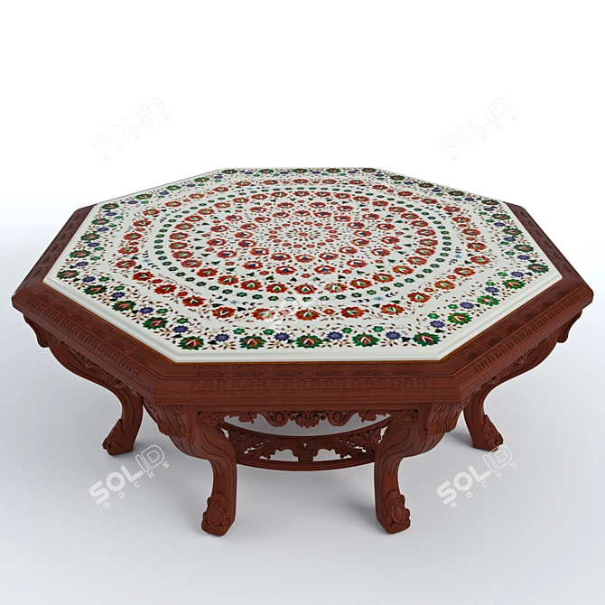 Indigo Hexagonal Coffee Table 3D model image 3