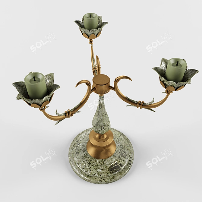 Elegant Metal Candle Holder 3D model image 2