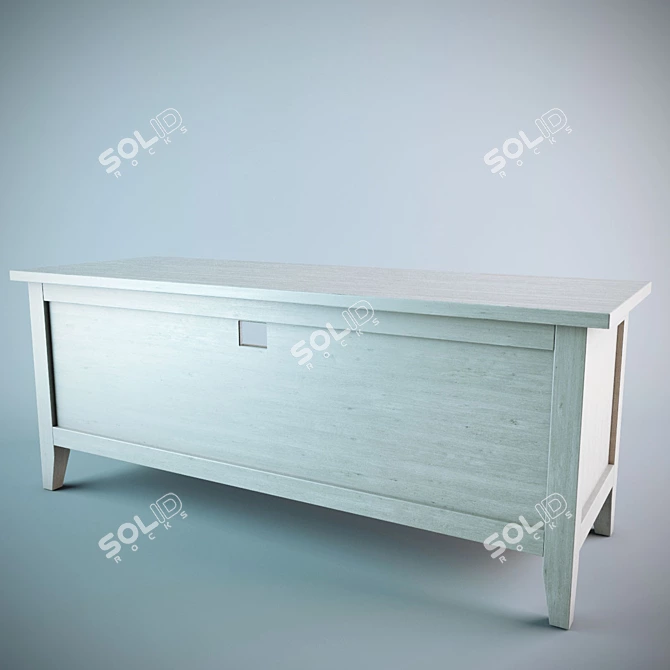 Solid Pine TV Stand 3D model image 3