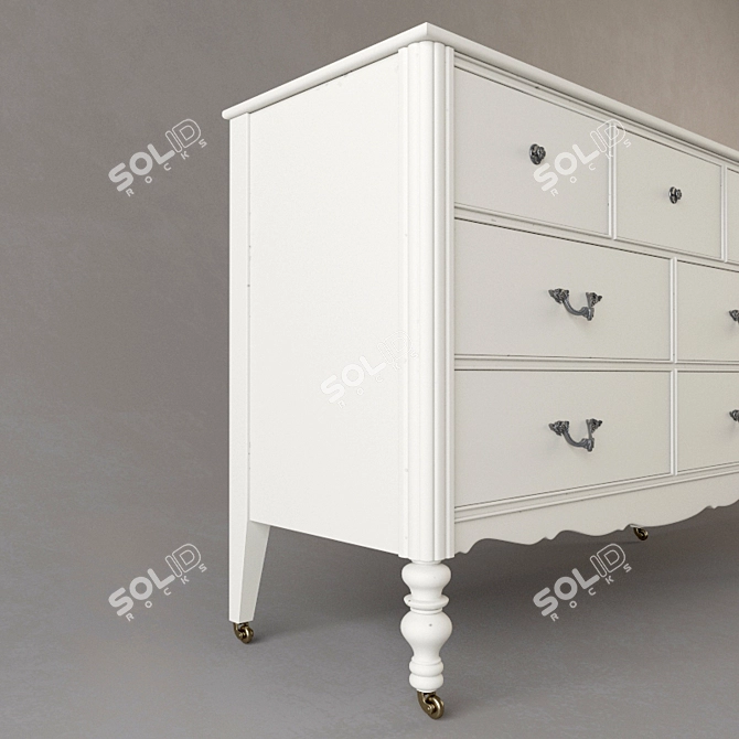 Lisette Wide Dresser: Elegant Storage Solution 3D model image 2