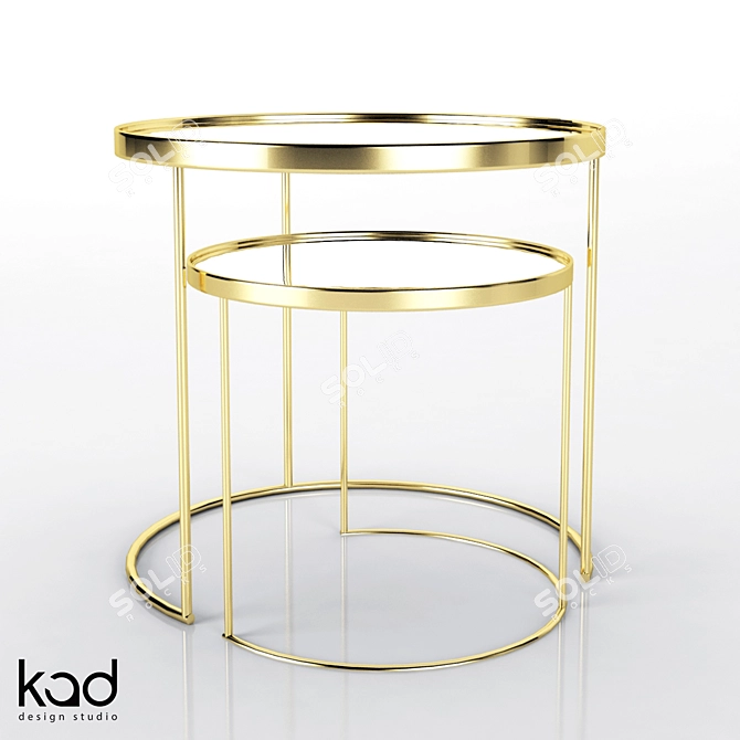 Golden Zara Home Table 3D model image 1