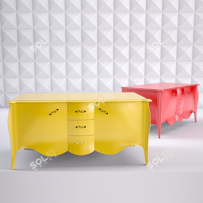 Bright Modern Chest of Drawers 3D model image 2