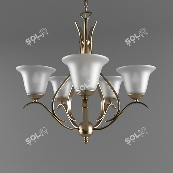 Elegant Dover 5-Light Chandelier 3D model image 1