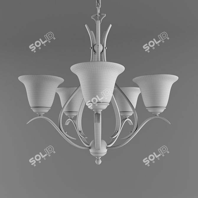 Elegant Dover 5-Light Chandelier 3D model image 2