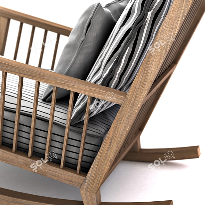 Gray 09 Rocking Armchair - Elegant Design 3D model image 2