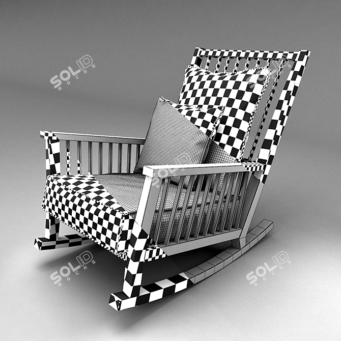 Gray 09 Rocking Armchair - Elegant Design 3D model image 3