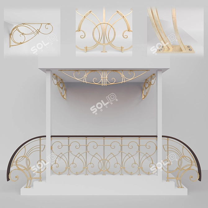 Forged Railing and Consoles | Elegant Ironwork 3D model image 1