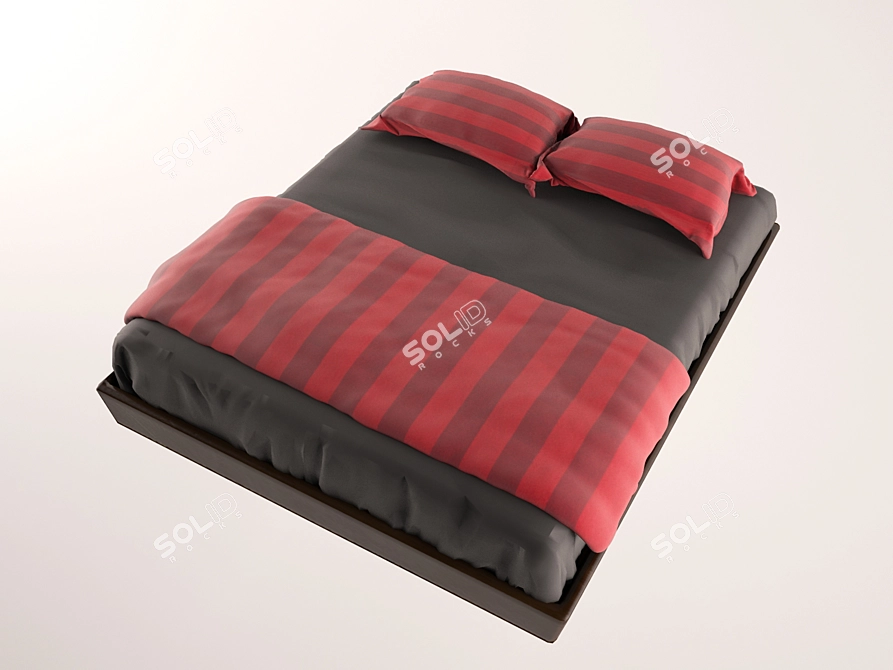 Sleek AM Design Bed 3D model image 2