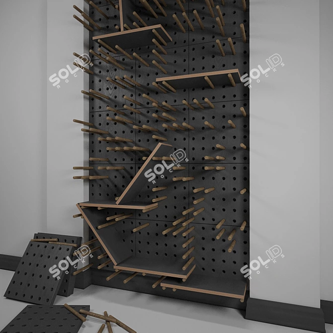 Modular Bookshelf: 400x400mm Size 3D model image 1