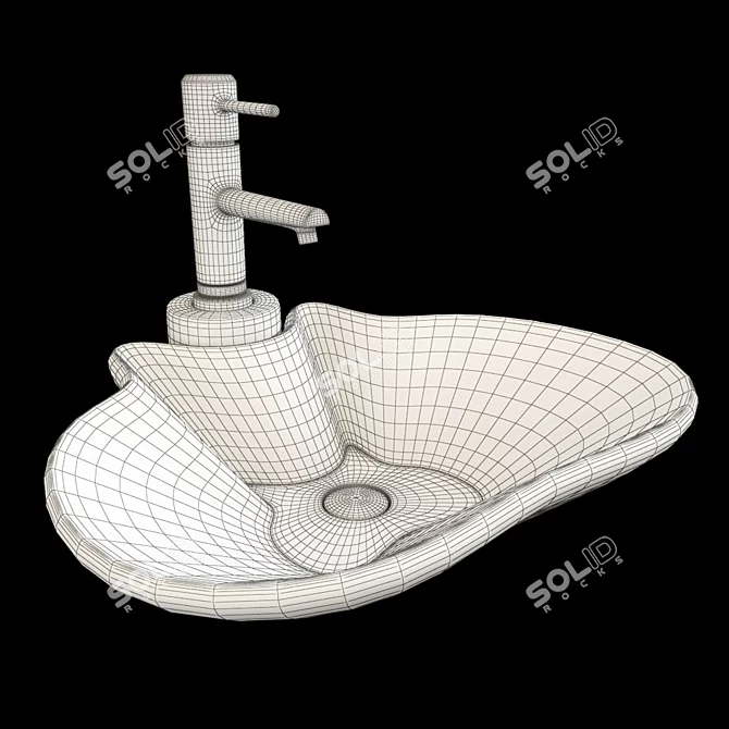 Elegant Ceramica ALA FLY Sink 3D model image 2