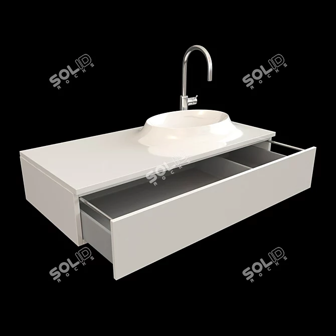 Moove Jacuzzi Bathroom Sink 3D model image 1