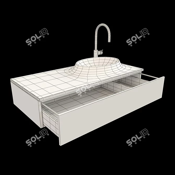 Moove Jacuzzi Bathroom Sink 3D model image 2